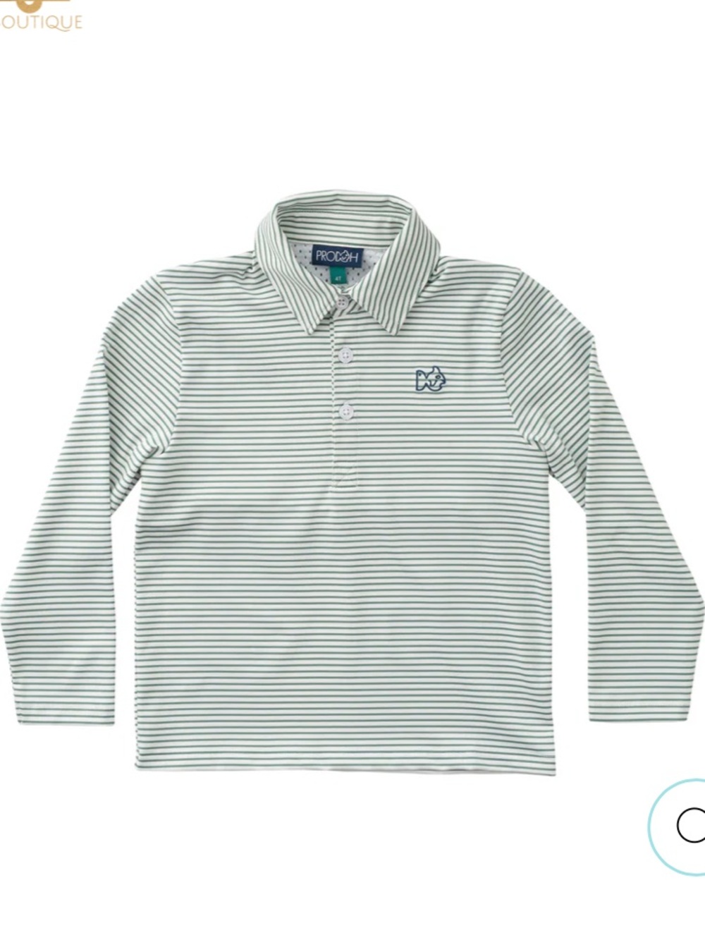 Prodoh FROSTY SPRUCE STRIPE LONG SLEEVE PERFORMANCE POLO